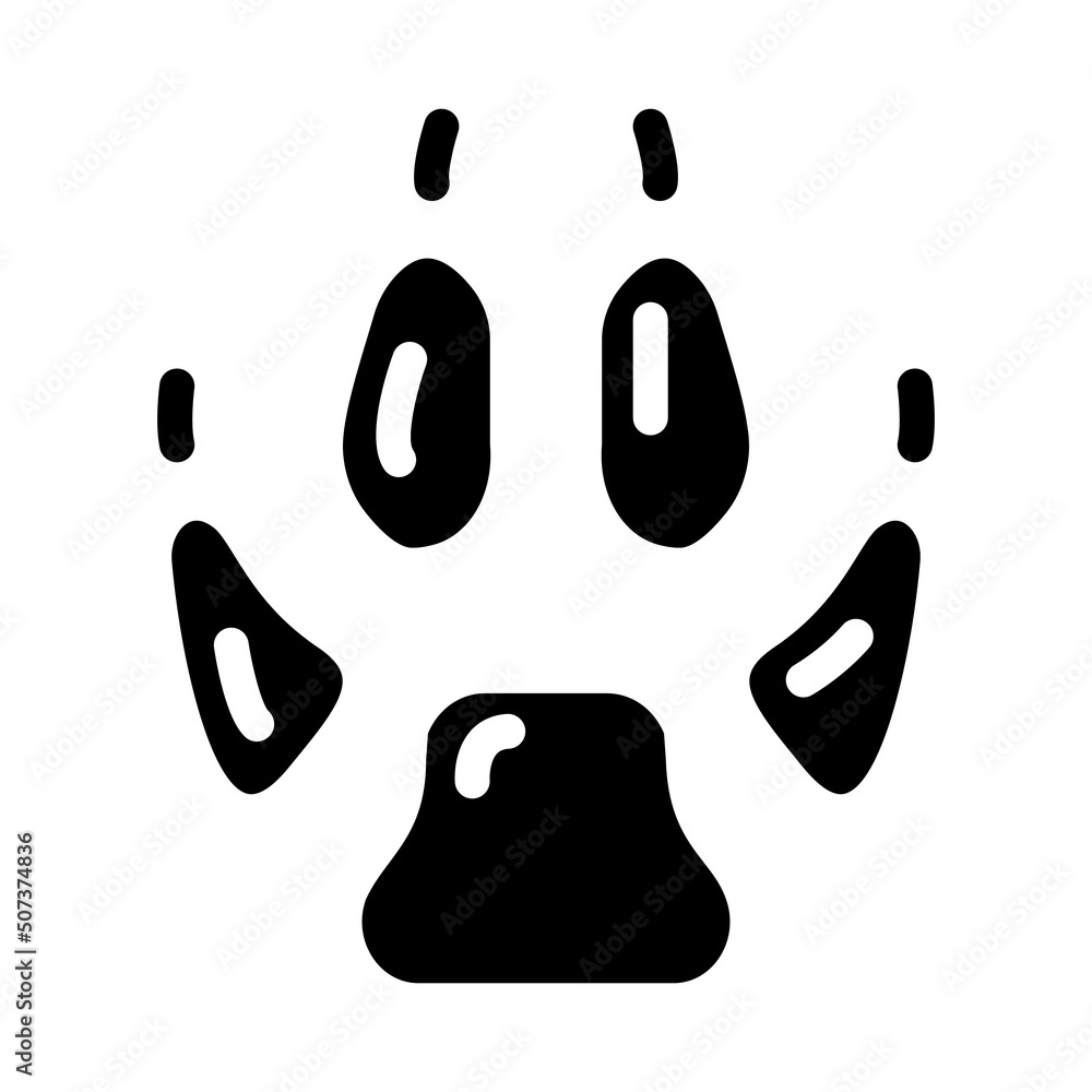 fox animal hoof print glyph icon vector. fox animal hoof print sign. isolated contour symbol black illustration fox animal hoof print glyph icon vector. fox animal hoof print sign. isolated contour symbol black illustration