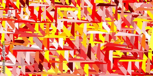 Light red, yellow vector background with polygonal forms.