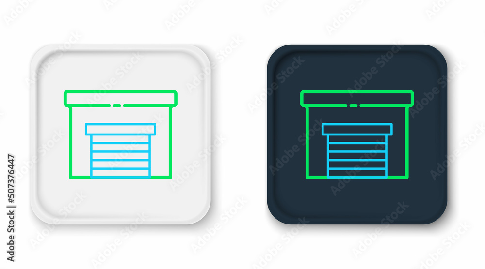 Line Garage icon isolated on white background. Colorful outline concept. Vector Line Garage icon isolated on white background. Colorful outline concept. Vector