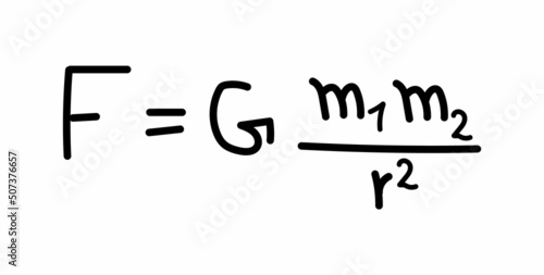 Photographie Newton's law of universal gravitation formula