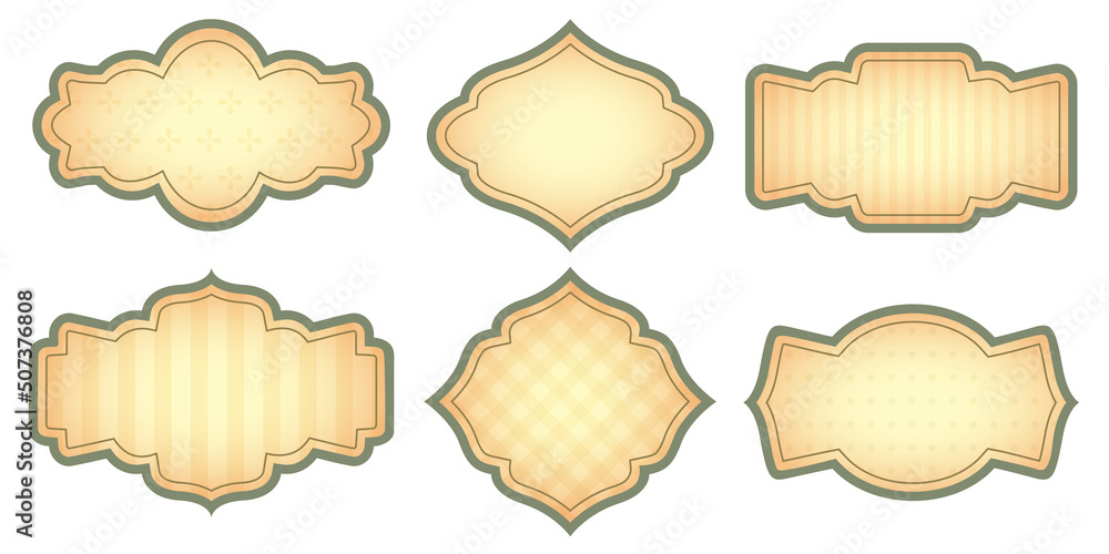 Set of vintage  frames. Different frame border isolated. Collection of oval, circle, square shapes for photos, text, greetings, announcements, cards, menu. Vector retro illustration