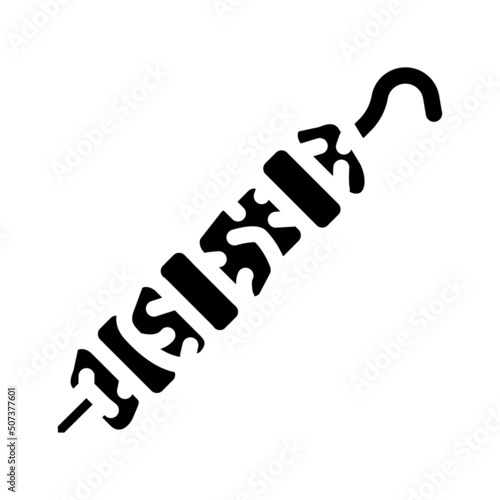 shashlik bbq fried meat glyph icon vector. shashlik bbq fried meat sign. isolated contour symbol black illustration