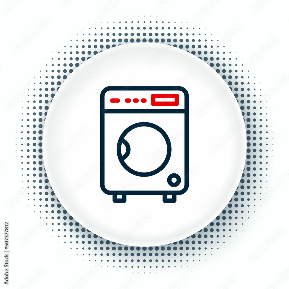 Line Washer icon isolated on white background. Washing machine icon. Clothes washer - laundry machine. Home appliance symbol. Colorful outline concept. Vector Line Washer icon isolated on white background. Washing machine icon. Clothes washer - laundry machine. Home appliance symbol. Colorful outline concept. Vector
