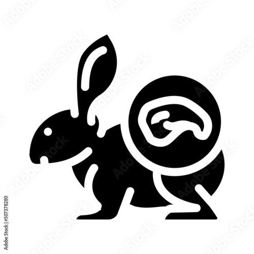 rabbit meat glyph icon vector. rabbit meat sign. isolated contour symbol black illustration