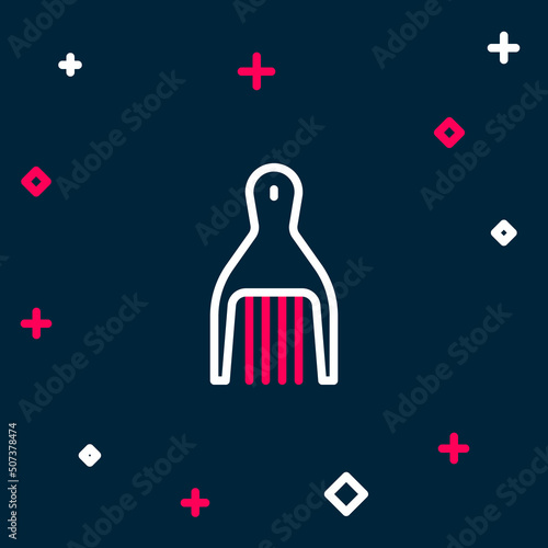 Line Barrette icon isolated on blue background. Colorful outline concept. Vector