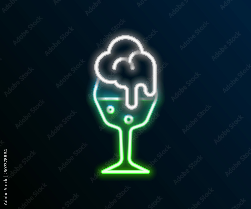 Glowing neon line Glass of beer icon isolated on black background. Colorful outline concept. Vector Glowing neon line Glass of beer icon isolated on black background. Colorful outline concept. Vector