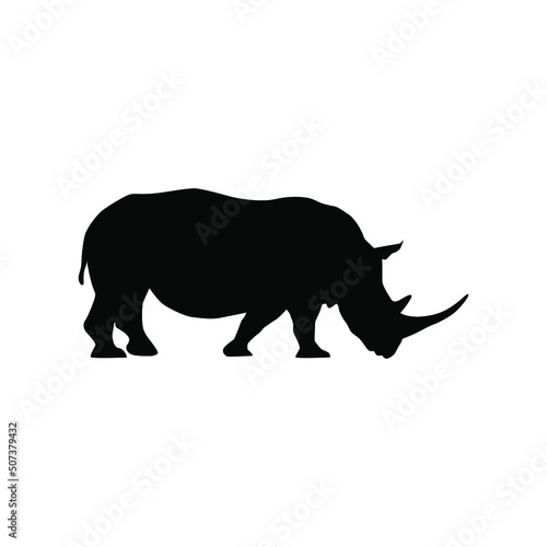A collection of silhouettes of African animals. Giraffe, elephant, antelope, rhino, camel, leopard, gazelle, mountain goat, leopard. Vector illustration. © Tnzal