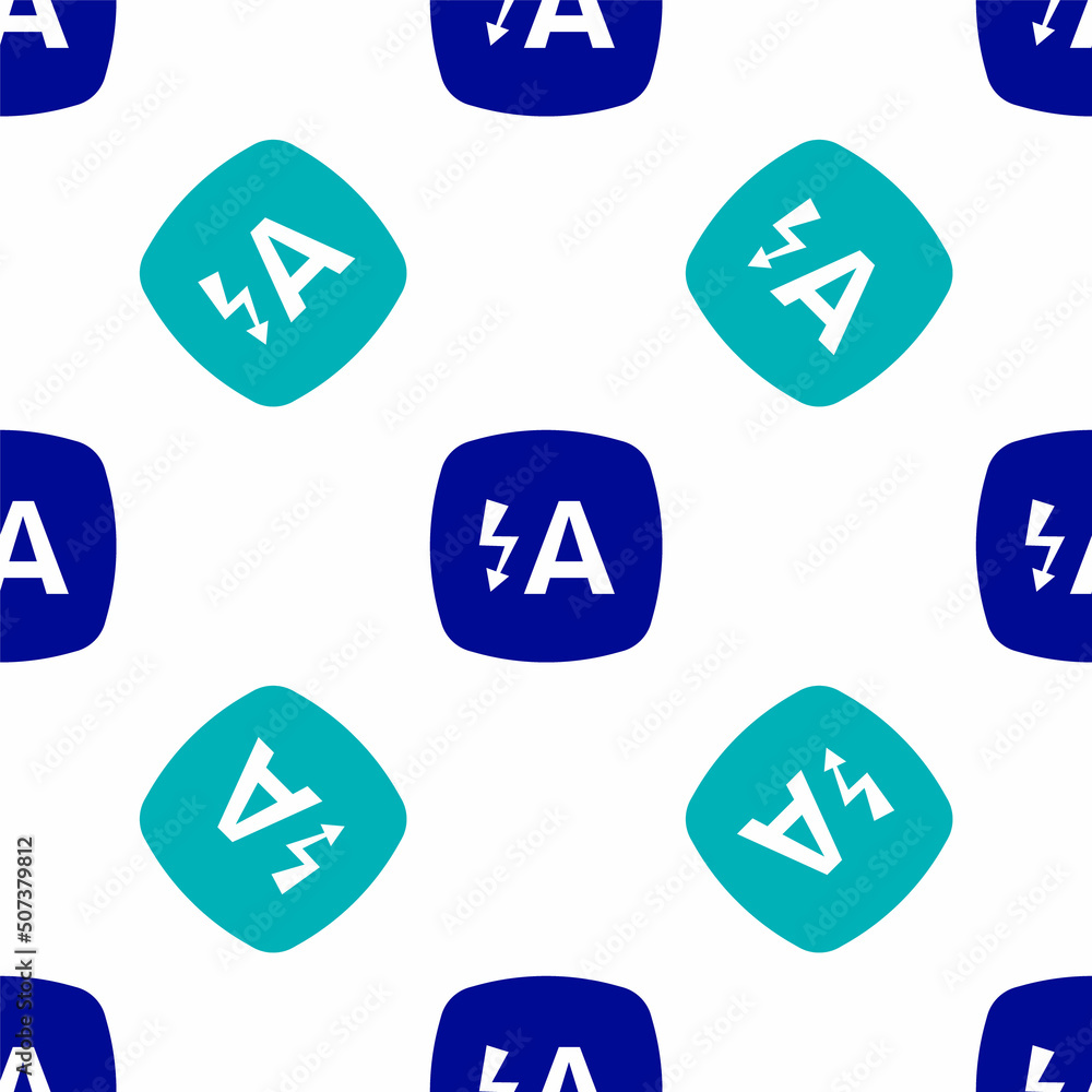 Blue Auto flash icon isolated seamless pattern on white background. Automatic flash. Vector Blue Auto flash icon isolated seamless pattern on white background. Automatic flash. Vector