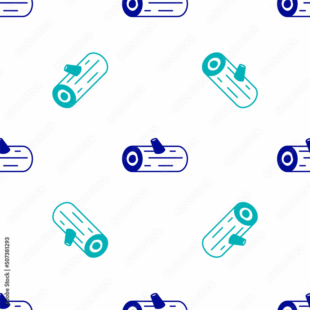 Blue Wooden logs icon isolated seamless pattern on white background. Stack of firewood. Vector Blue Wooden logs icon isolated seamless pattern on white background. Stack of firewood. Vector