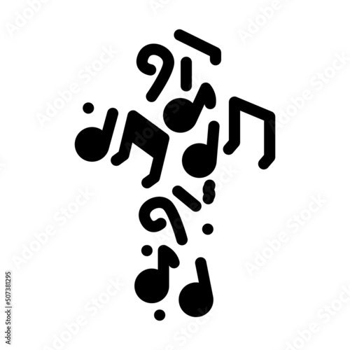 christian music glyph icon vector. christian music sign. isolated contour symbol black illustration