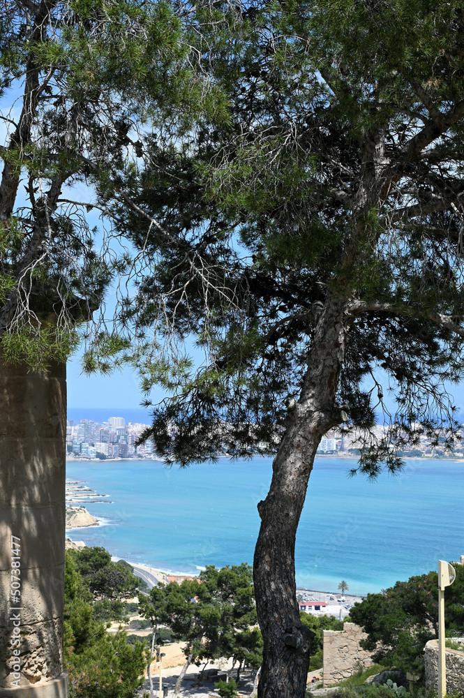 View of Alicante from Santa Barbara Castle, Costa Blanca, Spain