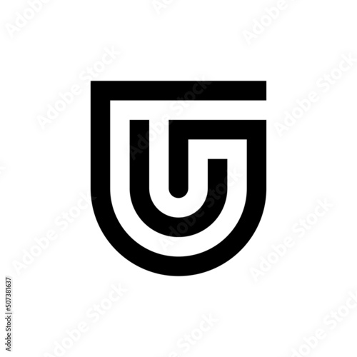 Letter GU creative monogram logo