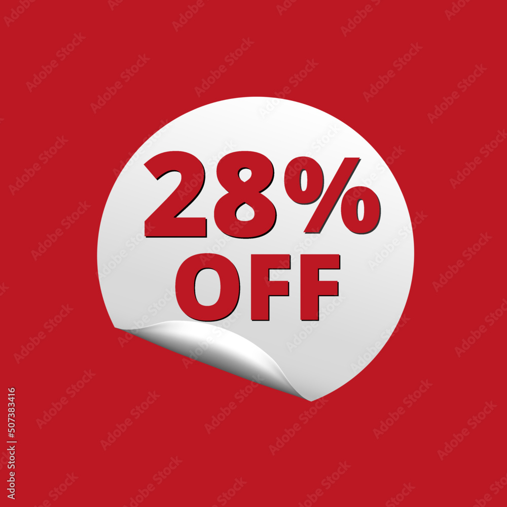 28% off with red background and white sticker at amazing discount sale 28% off with red background and white sticker at amazing discount sale