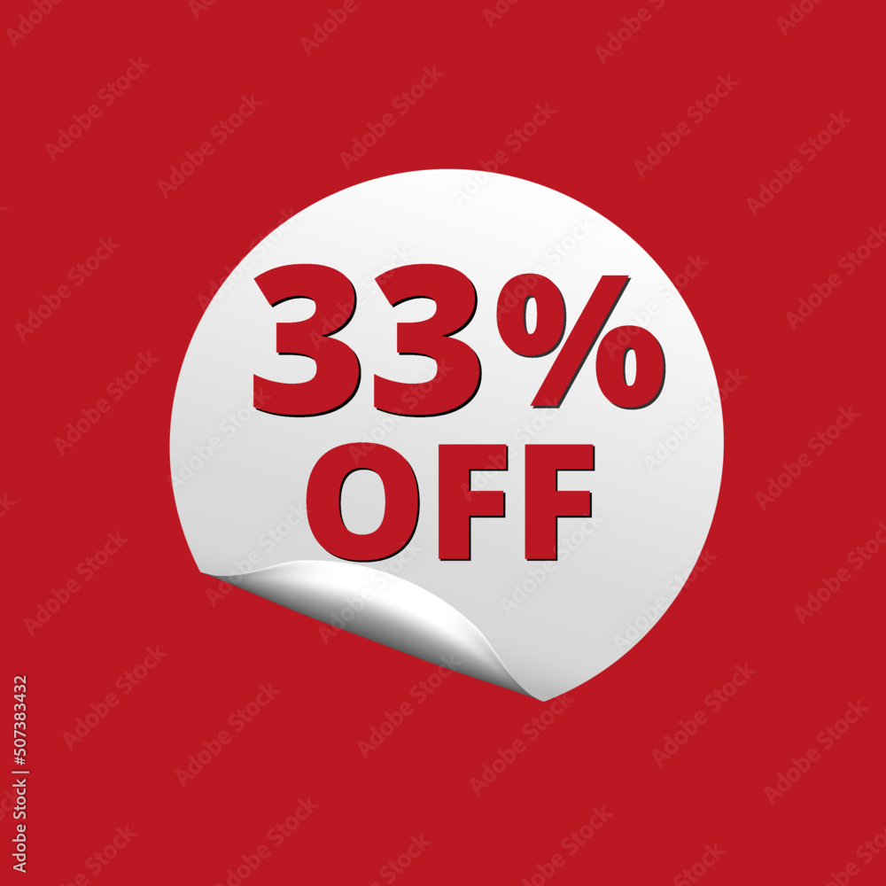 33% off with red background and white sticker at amazing discount sale 33% off with red background and white sticker at amazing discount sale