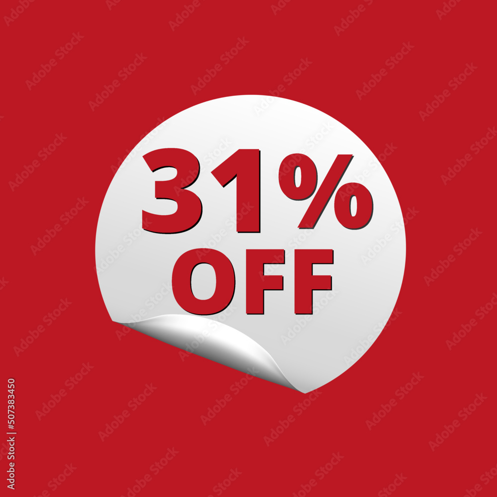 31% off with red background and white sticker at amazing discount sale 31% off with red background and white sticker at amazing discount sale