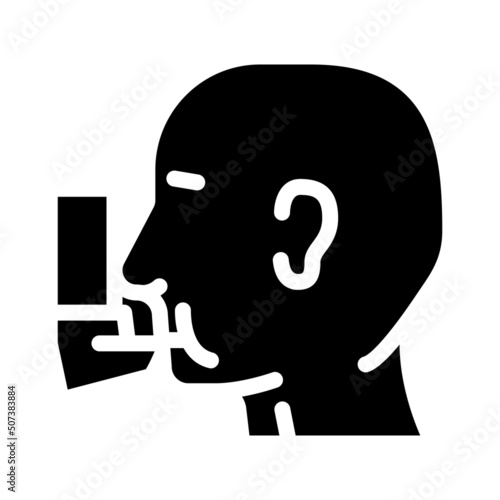 asthma health problem glyph icon vector. asthma health problem sign. isolated contour symbol black illustration