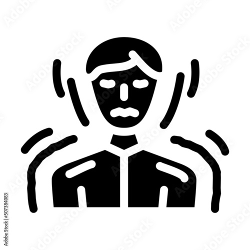 irritability health problem glyph icon vector. irritability health problem sign. isolated contour symbol black illustration