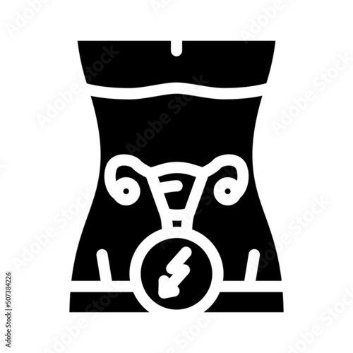 women pain glyph icon vector. women pain sign. isolated contour symbol black illustration