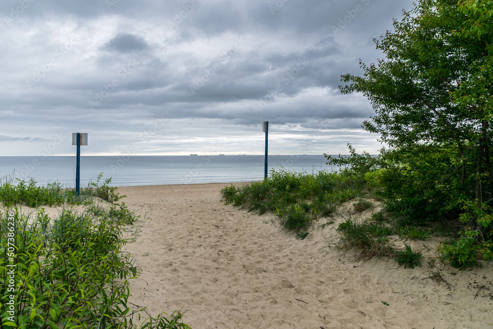 Cloudy morning on the shore of the Baltic Sea