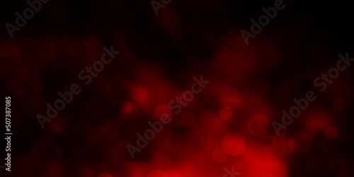 Dark Orange vector background with circles.