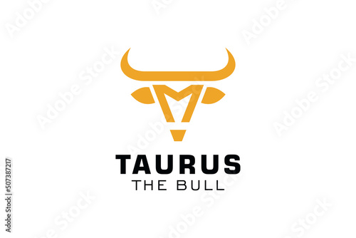 Letter M logo, Bull logo,head bull logo, monogram Logo Design Template Element