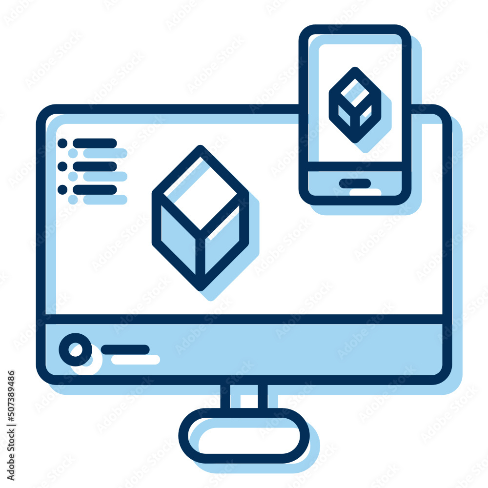 application icon on computer and smartphone application icon on computer and smartphone