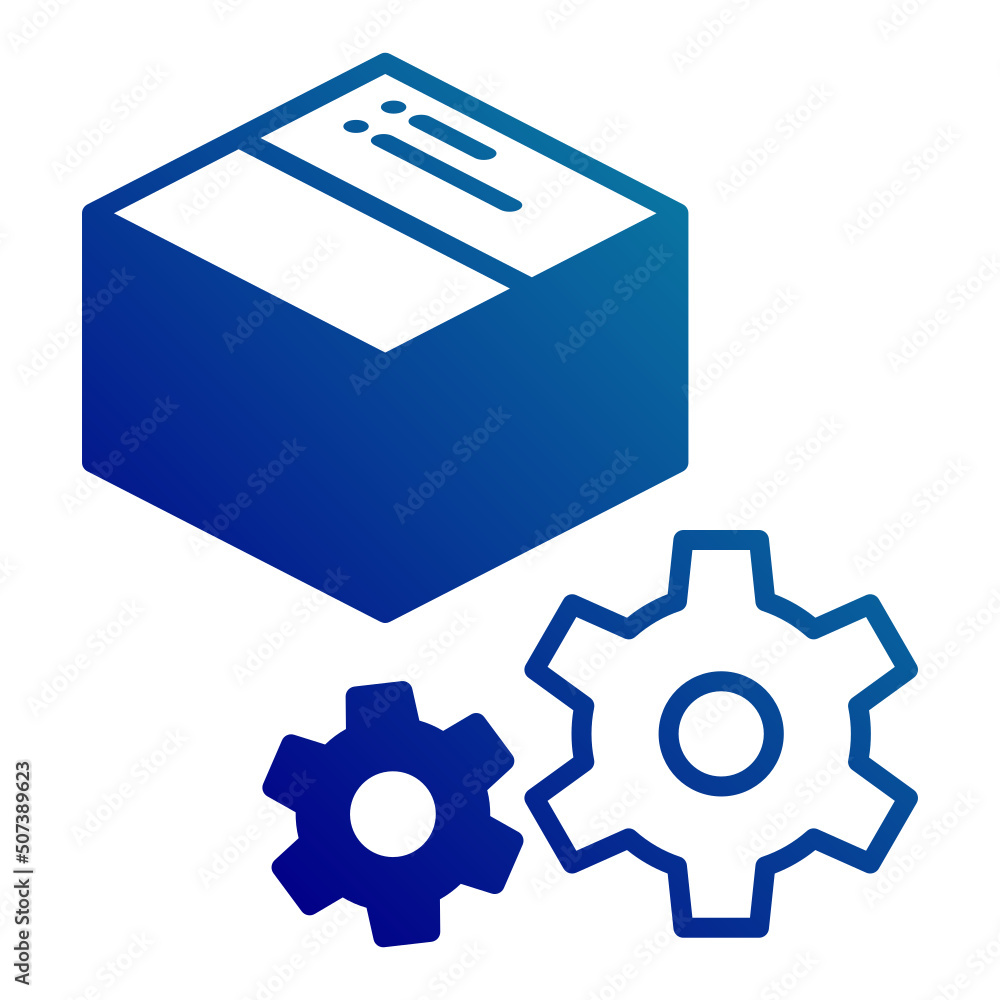 cardboard icon and gear settings cardboard icon and gear settings