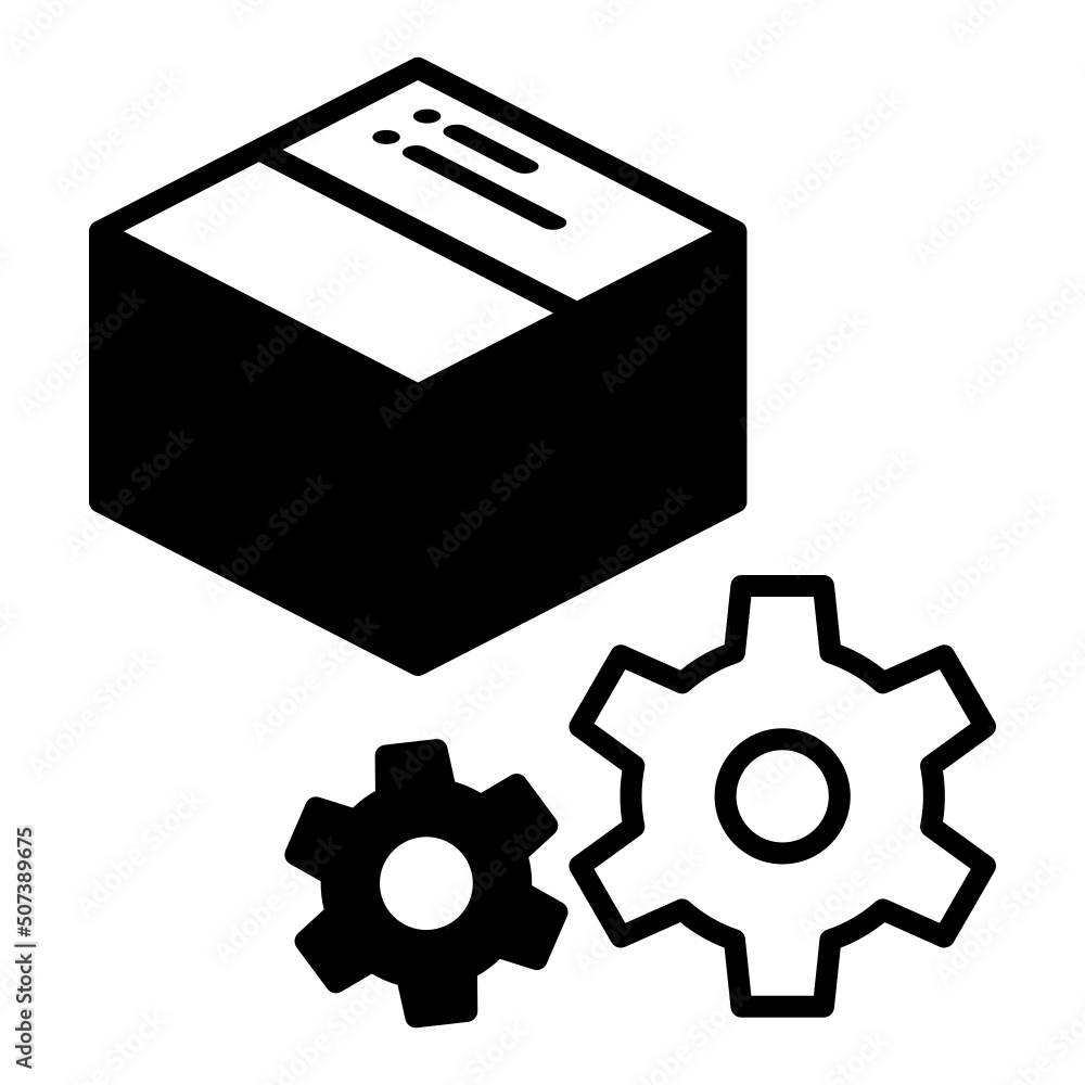 cardboard icon and gear settings cardboard icon and gear settings