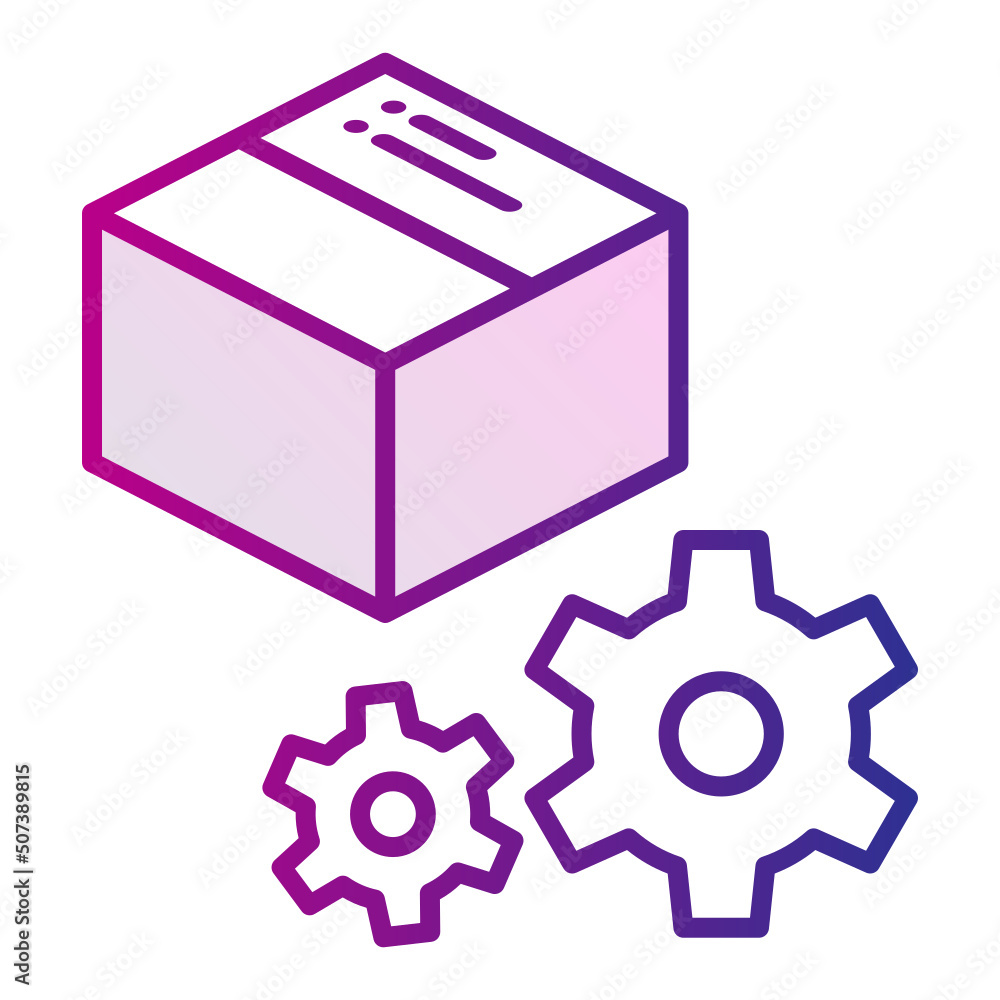 cardboard icon and gear settings cardboard icon and gear settings