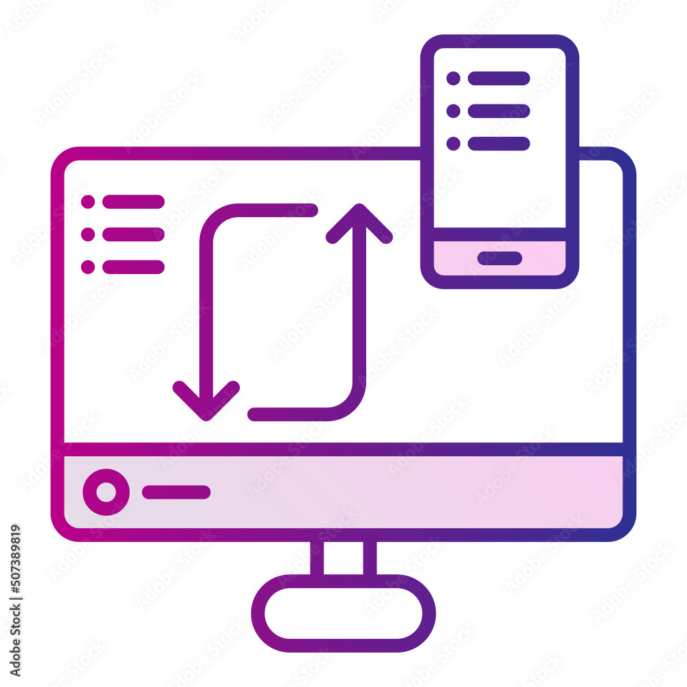 sync icon on smartphone and computer sync icon on smartphone and computer
