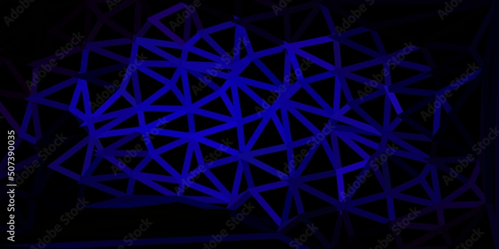 Dark blue, red vector triangle mosaic template.