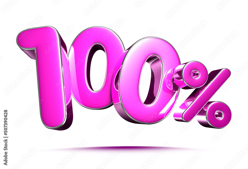 Pink 100 Percent 3d illustration Sign on White Background, Special Offer 100% Discount Tag, Sale Up to 100 Percent Off,share 100 percent,100% off storewide. have work path. Pink 100 Percent 3d illustration Sign on White Background, Special Offer 100% Discount Tag, Sale Up to 100 Percent Off,share 100 percent,100% off storewide. have work path.