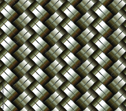 Woven metal seamless background - texture pattern for continuous replicate. 