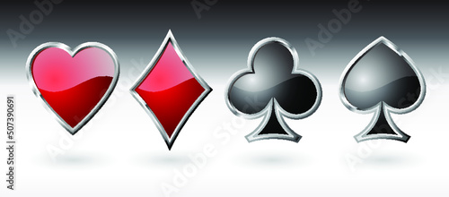 Playing card icons - vector illustration.