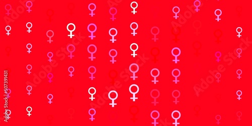 Light Red vector texture with women rights symbols.