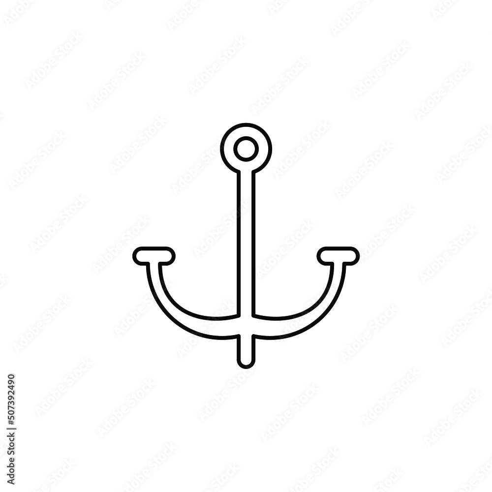 Anchor, Port Thin Line Icon Vector Illustration Logo Template. Suitable For Many Purposes. Anchor, Port Thin Line Icon Vector Illustration Logo Template. Suitable For Many Purposes.
