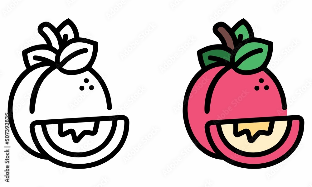 Illustration Vector Graphic of peach fruit, fruit icon Illustration Vector Graphic of peach fruit, fruit icon