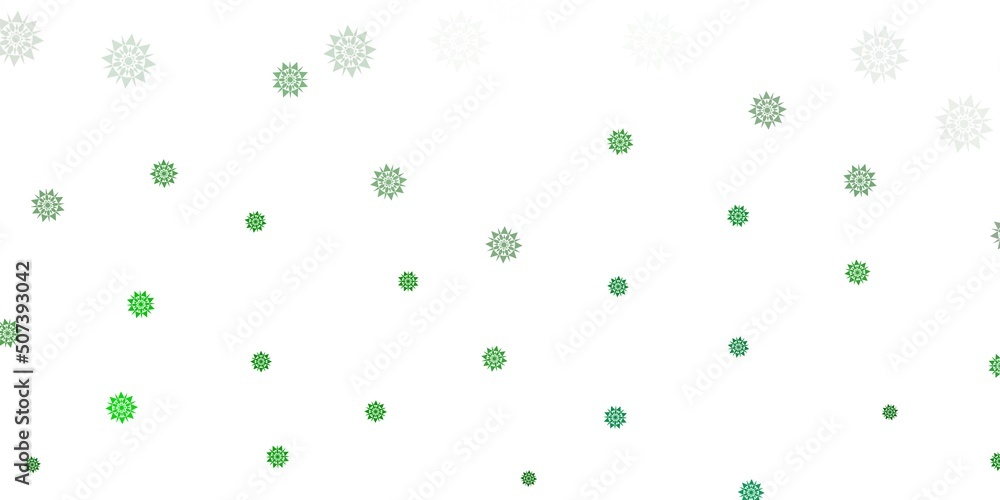 Light green vector texture with bright snowflakes.