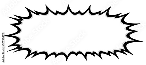 シンプルな太い横長のギザギザ吹き出し