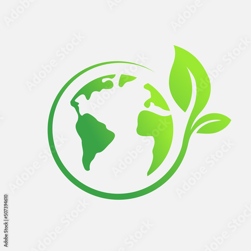 greening environment earth logo design template