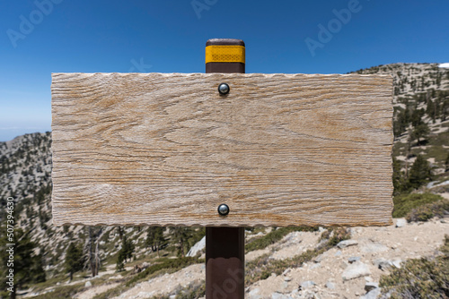 Blank weathered wood sign w...