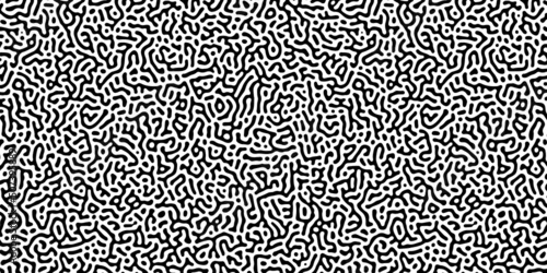 Organic seamless patterns with rounded lines, drips. Diffusion reaction background. Linear design with biological shapes. Structure of natural cells, maze, coral. Abstract vector illustration
