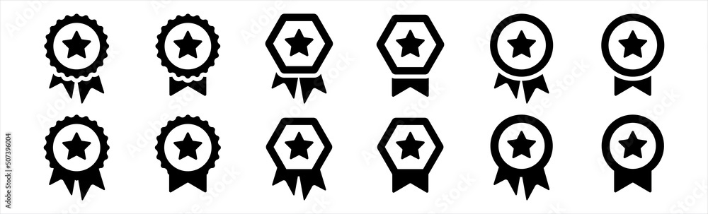 Approval check icons set. Approved or verified medal symbols. Certified badge correct mark sign, vector illustration Approval check icons set. Approved or verified medal symbols. Certified badge correct mark sign, vector illustration