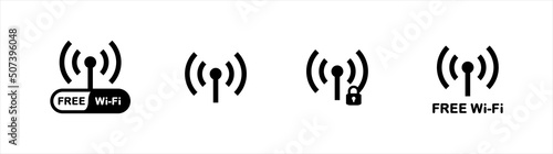 Free wi-fi icon. wi-fi point signal symbol. Wireless internet Sign, vector illustration