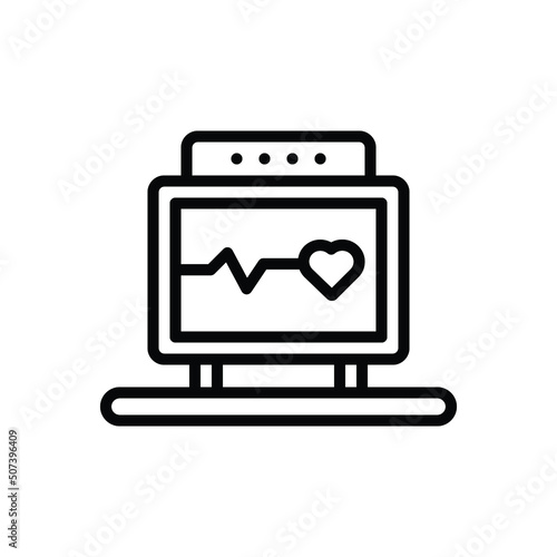 Black line icon for vital