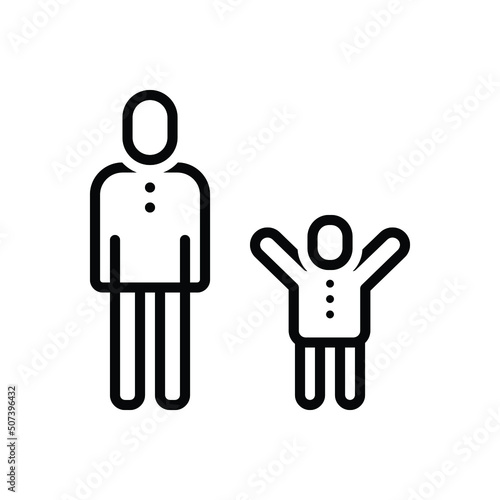Black line icon for childhood