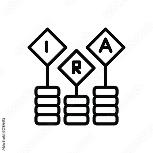 Black line icon for ira advantages