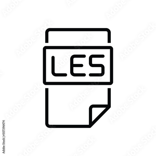 Black line icon for les document