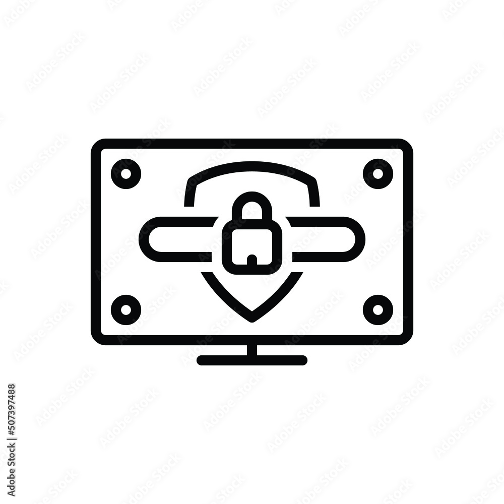 Black line icon for safer Black line icon for safer