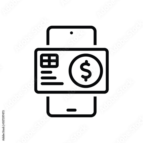 Black line icon for prepaid